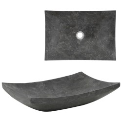 vidaXL Lavabo 50x35x12 cm mármol negro