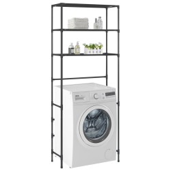 vidaXL Estantería de 3 niveles sobre lavadora negro 69x28x169 cm