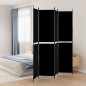 vidaXL Biombo divisor de 4 paneles de tela negro 200x220 cm vidaXL Biombo divisor de 4 paneles de tela negro 200x220 cm