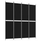 vidaXL Biombo divisor de 4 paneles de tela negro 200x220 cm vidaXL Biombo divisor de 4 paneles de tela negro 200x220 cm