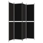 vidaXL Biombo divisor de 4 paneles de tela negro 200x220 cm vidaXL Biombo divisor de 4 paneles de tela negro 200x220 cm