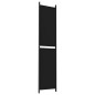 vidaXL Biombo divisor de 4 paneles de tela negro 200x220 cm vidaXL Biombo divisor de 4 paneles de tela negro 200x220 cm