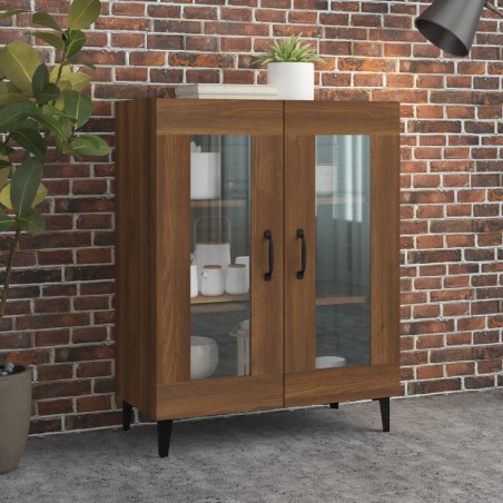 vidaXL Aparador de madera de ingeniería marrón roble 69,5x34x90 cm
