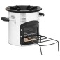 vidaXL Cocina leña camping acero inoxidable plateado 45,5x33x25,5 cm