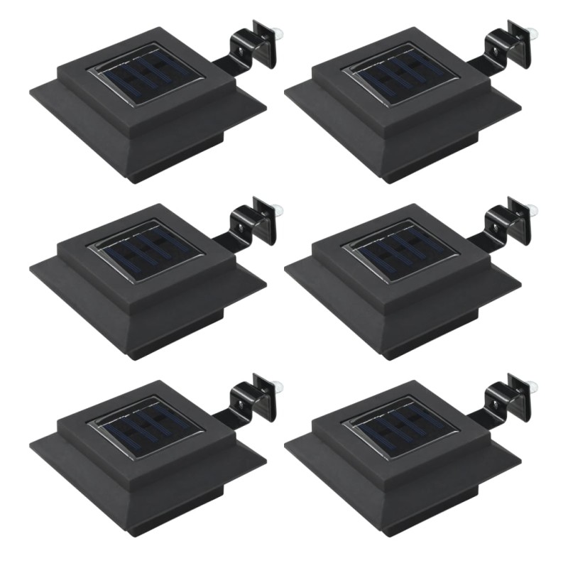 vidaXL Lámparas solares de exterior LED cuadradas 6 uds 12 cm negro vidaXL Lámparas solares de exterior LED cuadradas 6 uds 12 cm negro