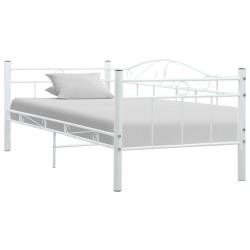 vidaXL Estructura de cama de metal blanco 90x200 cm