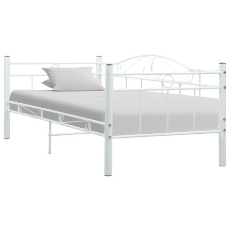 vidaXL Estructura de cama de metal blanco 90x200 cm