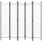 vidaXL Biombo divisor de 5 paneles blanco crema 200x180 cm vidaXL Biombo divisor de 5 paneles blanco crema 200x180 cm