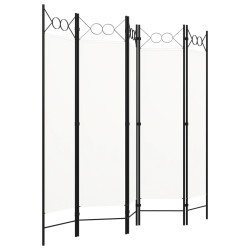 vidaXL Biombo divisor de 5 paneles blanco crema 200x180 cm