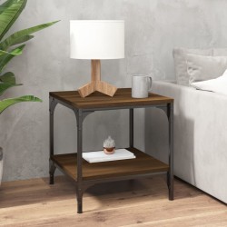 vidaXL Mesa de centro madera contrachapada roble marrón 50x50x40 cm