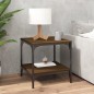 vidaXL Mesa de centro madera contrachapada roble marrón 50x50x40 cm
