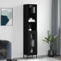 vidaXL Aparador de madera contrachapada negro 34,5x34x180 cm vidaXL Aparador de madera contrachapada negro 34,5x34x180 cm