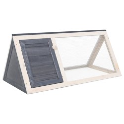vidaXL Conejera jaula de animales de madera gris
