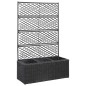 vidaXL Enrejado y arriate 3 macetas ratán sintético negro 83x30x130 cm vidaXL Enrejado y arriate 3 macetas ratán sintético negro 83x30x130 cm
