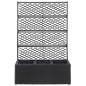 vidaXL Enrejado y arriate 3 macetas ratán sintético negro 83x30x130 cm vidaXL Enrejado y arriate 3 macetas ratán sintético negro 83x30x130 cm