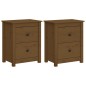 vidaXL Mesitas de noche 2 uds madera de pino marrón miel 50x35x61,5 cm vidaXL Mesitas de noche 2 uds madera de pino marrón miel 50x35x61,5 cm