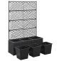 vidaXL Enrejado y arriate 3 macetas ratán sintético negro 83x30x130 cm vidaXL Enrejado y arriate 3 macetas ratán sintético negro 83x30x130 cm