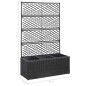 vidaXL Enrejado y arriate 3 macetas ratán sintético negro 83x30x130 cm vidaXL Enrejado y arriate 3 macetas ratán sintético negro 83x30x130 cm