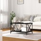 vidaXL Mesa de centro madera contrachapada y hierro negro 80x50x45 cm vidaXL Mesa de centro madera contrachapada y hierro negro 80x50x45 cm