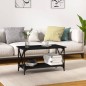 vidaXL Mesa de centro madera contrachapada y hierro negro 80x45x45 cm vidaXL Mesa de centro madera contrachapada y hierro negro 80x45x45 cm