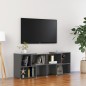 vidaXL Mueble de TV madera contrachapada gris brillante 104x30x52 cm
