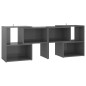 vidaXL Mueble de TV madera contrachapada gris brillante 104x30x52 cm