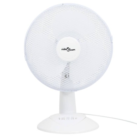 vidaXL Ventilador de sobremesa 3 velocidades blanco 30 cm 40 W