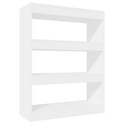 vidaXL Estantería madera contrachapada blanco brillo 80x30x103 cm