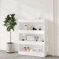 vidaXL Estantería madera contrachapada blanco brillo 80x30x103 cm vidaXL Estantería madera contrachapada blanco brillo 80x30x103 cm
