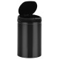 vidaXL Cubo de basura con sensor automático 30L acero al carbono negro vidaXL Cubo de basura con sensor automático 30L acero al carbono negro