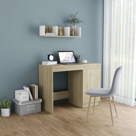vidaXL Escritorio madera contrachapada color roble Sonoma 100x50x76 cm