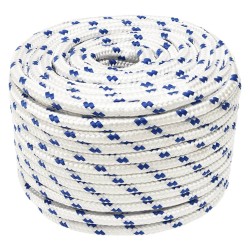 vidaXL Cuerda de barco polipropileno blanco 14 mm 100 m