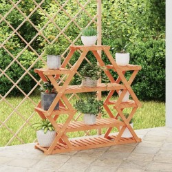vidaXL Soporte para flores de madera maciza abeto 110x25x105 cm