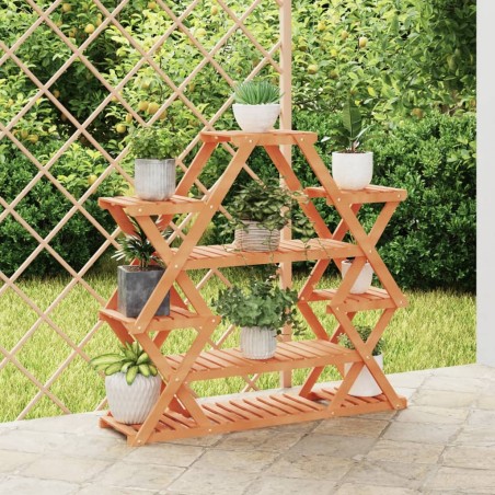vidaXL Soporte para flores de madera maciza abeto 110x25x105 cm