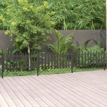 vidaXL Valla de jardín con postes 3 piezas WPC 614x80 cm
