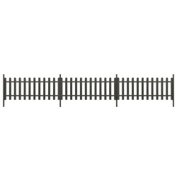 vidaXL Valla de jardín con postes 3 piezas WPC 614x80 cm