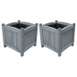 vidaXL Arriates de jardín 2 uds madera maciza abeto 30x30x30 cm vidaXL Arriates de jardín 2 uds madera maciza abeto 30x30x30 cm