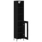 vidaXL Aparador de madera contrachapada negro 34,5x34x180 cm vidaXL Aparador de madera contrachapada negro 34,5x34x180 cm