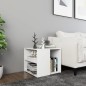 vidaXL Mesa auxiliar de madera contrachapada blanco 50x50x45 cm vidaXL Mesa auxiliar de madera contrachapada blanco 50x50x45 cm