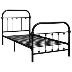 vidaXL Estructura de cama de metal negro 100x200 cm