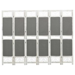 vidaXL Biombo divisor de 6 paneles de tela gris 210x165 cm