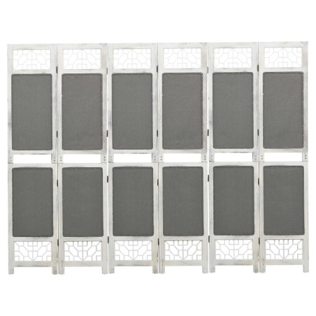 vidaXL Biombo divisor de 6 paneles de tela gris 210x165 cm