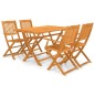 vidaXL Set comedor de jardín plegable 5 piezas madera maciza de acacia vidaXL Set comedor de jardín plegable 5 piezas madera maciza de acacia