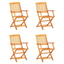 vidaXL Set comedor de jardín plegable 5 piezas madera maciza de acacia