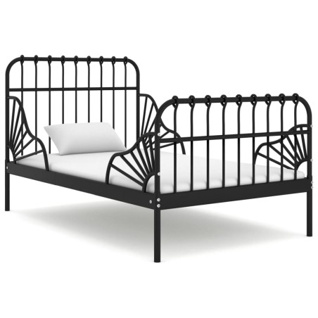 vidaXL Estructura de cama extensible metal negra 80x130/200 cm