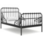 vidaXL Estructura de cama extensible metal negra 80x130/200 cm