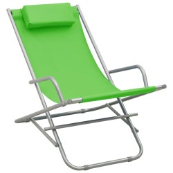 vidaXL Sillas mecedoras 2 unidades acero verde  