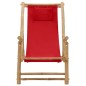 vidaXL Silla de playa de bambú y lona rojo vidaXL Silla de playa de bambú y lona rojo