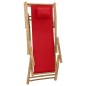 vidaXL Silla de playa de bambú y lona rojo vidaXL Silla de playa de bambú y lona rojo