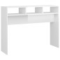 vidaXL Mesa consola madera de ingeniería blanco brillo 105x30x80 cm vidaXL Mesa consola madera de ingeniería blanco brillo 105x30x80 cm